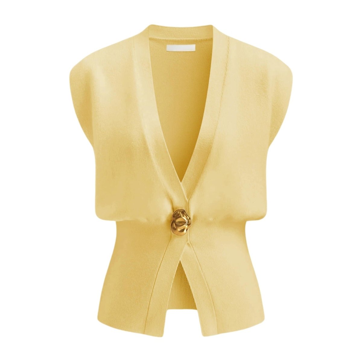 DAISY™ – Elegant V-Neck Button-Front Vest Top