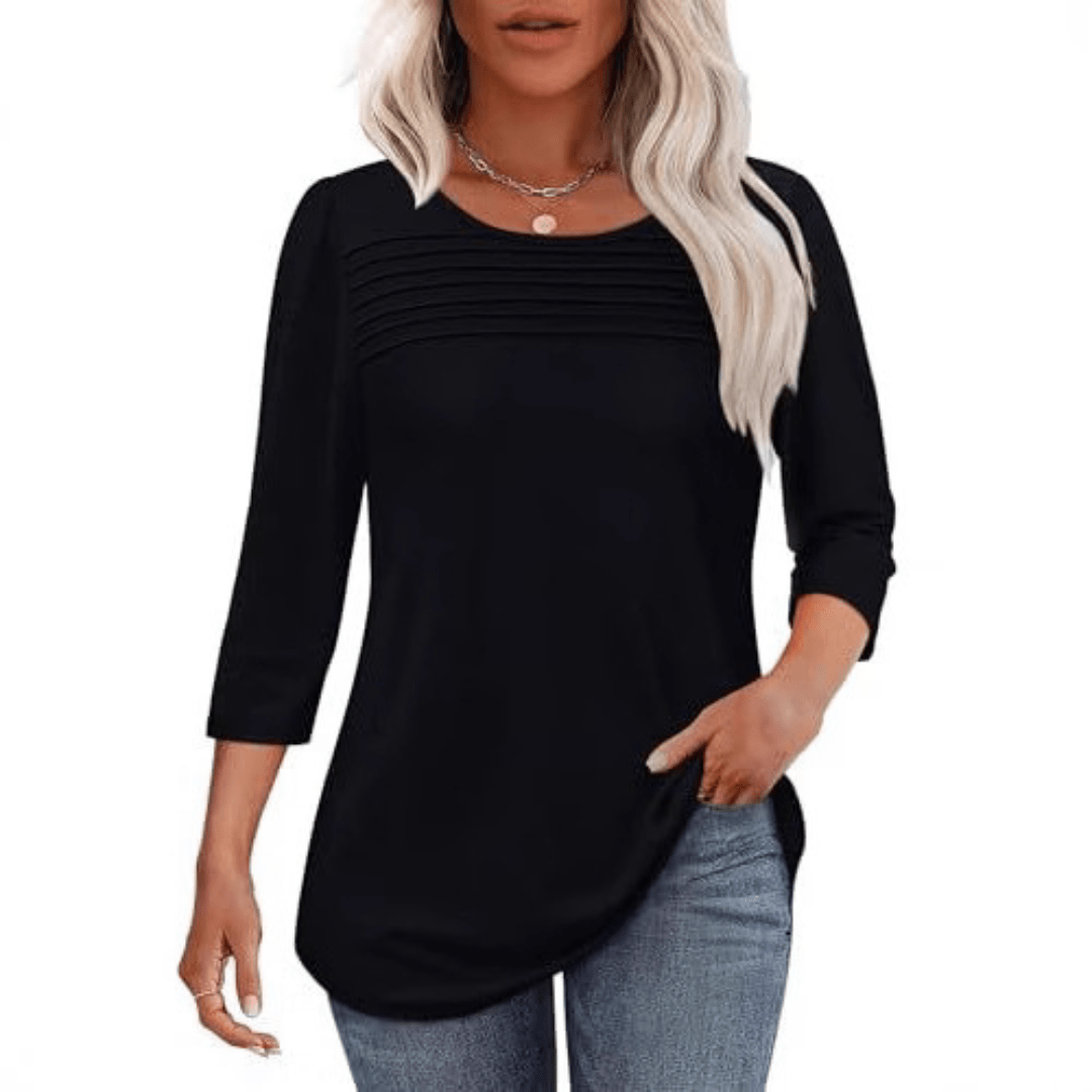 TESSARA™ – Casual Pleated Front Spring Top