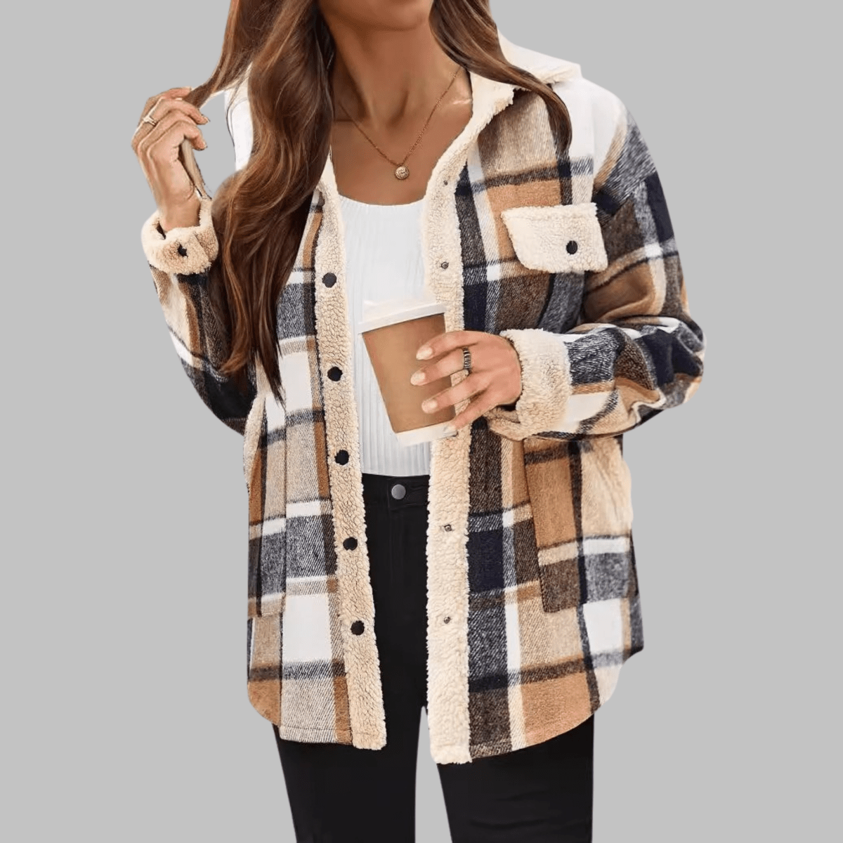 ZENY™ - Classic Long Sleeve Button Down Jacket