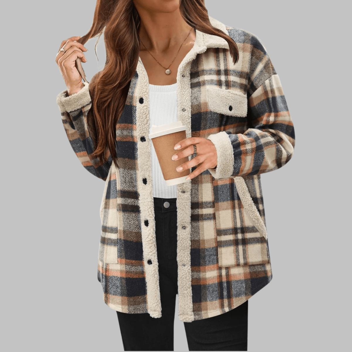 ZENY™ - Classic Long Sleeve Button Down Jacket